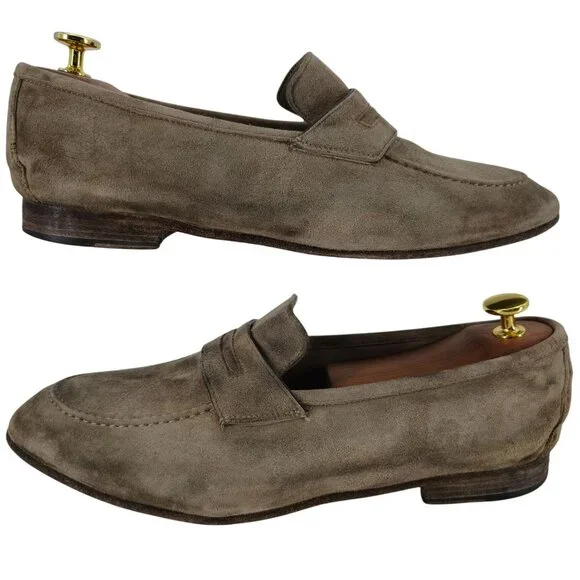 Andrea Ventura Firenze Mens 8.5D Tan Soft Suede Dress Shoes  display picture 3